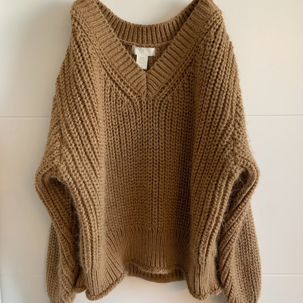 H&M Golden Brown Rib-Knit Sweater